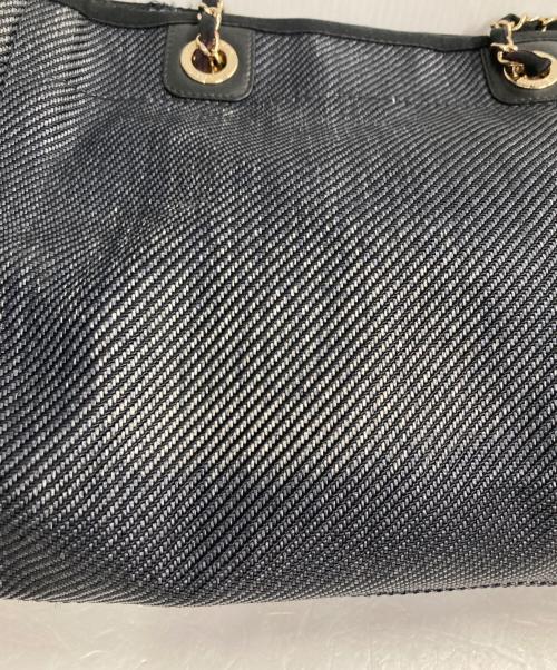 CHANEL（シャネル）CHANEL (シャネル) ドーヴィルチェーントートMM ネイビーの古着・服飾アイテム