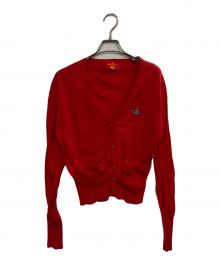 Vivienne Westwood RED LABEL（ヴィヴィアンウエストウッドレッドレーベル）の古着「ワンポイント刺繍カーディガン」｜レッド