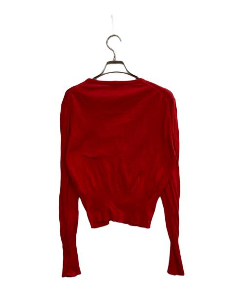 Vivienne Westwood RED LABEL（ヴィヴィアンウエストウッドレッドレーベル）Vivienne Westwood RED LABEL (ヴィヴィアンウエストウッドレッドレーベル) ワンポイント刺繍カーディガン レッド サイズ:Lの古着・服飾アイテム