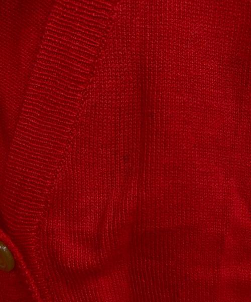 Vivienne Westwood RED LABEL（ヴィヴィアンウエストウッドレッドレーベル）Vivienne Westwood RED LABEL (ヴィヴィアンウエストウッドレッドレーベル) ワンポイント刺繍カーディガン レッド サイズ:Lの古着・服飾アイテム