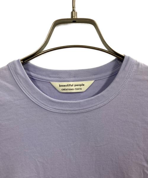 beautiful people（ビューティフルピープル）beautiful people (ビューティフルピープル) bio giza cottonTシャツ パープル サイズ:36の古着・服飾アイテム