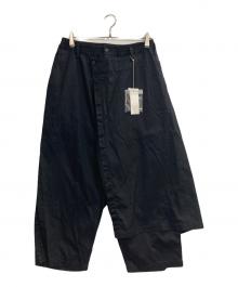 s'yte（サイト）の古着「COTTON TWILL GATHERED POCKET WRAP PANTS」｜ブラック