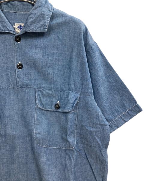 POST O'ALLS（ポストオーバーオールズ）POST O'ALLS (ポストオーバーオールズ) 半袖シャツ ブルー サイズ:Sの古着・服飾アイテム