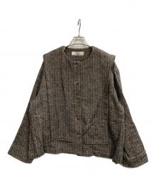 yesterday cross（イエスタデイ クロス）の古着「ノーカラージャケット」｜ブラック