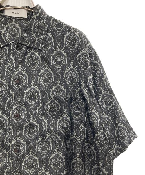 MARKA（マーカ）MARKA (マーカ) HABUTAE SILK SILK OPEN COLLAR SHIRT ブラック サイズ:1の古着・服飾アイテム