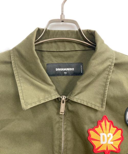 DSQUARED2（ディースクエアード）DSQUARED2 (ディースクエアード) 20SS ワッペンジップブルゾン カーキ サイズ:52の古着・服飾アイテム