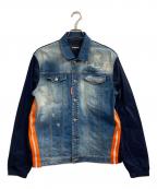 DSQUARED2ディースクエアード）の古着「21SS ナイロン切替デニムジャケット」｜インディゴ