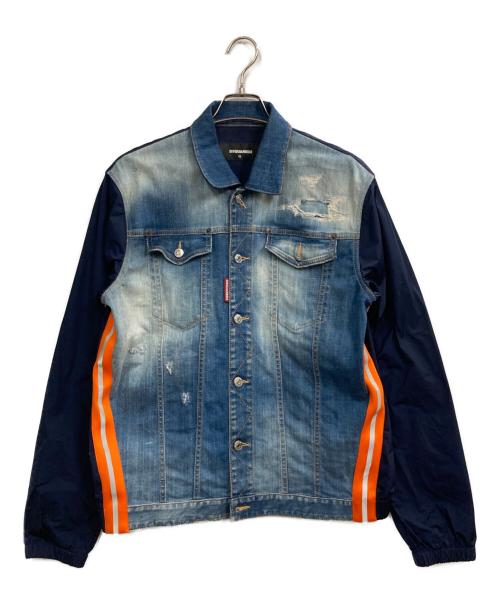 DSQUARED2（ディースクエアード）DSQUARED2 (ディースクエアード) 21SS ナイロン切替デニムジャケット インディゴ サイズ:52の古着・服飾アイテム