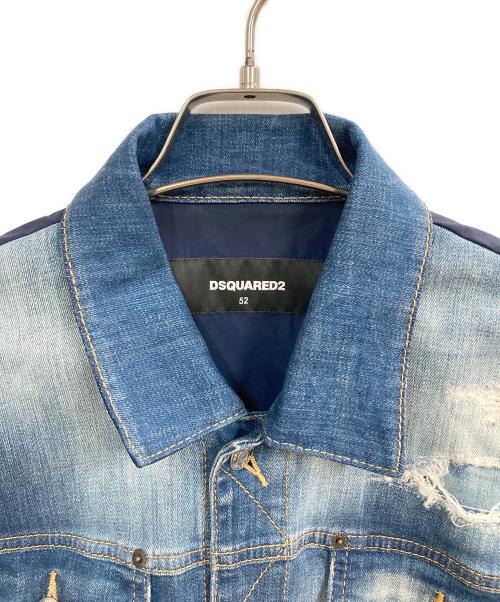 DSQUARED2（ディースクエアード）DSQUARED2 (ディースクエアード) 21SS ナイロン切替デニムジャケット インディゴ サイズ:52の古着・服飾アイテム