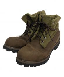 Timberland（ティンバーランド）の古着「ROLL TOP BOOTS」｜ブラウン×カーキ