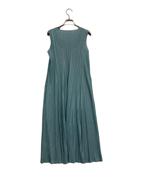 PLEATS PLEASE（プリーツプリーズ）PLEATS PLEASE (プリーツプリーズ) ノースリーブプリーツワンピース スカイブルー サイズ:2の古着・服飾アイテム