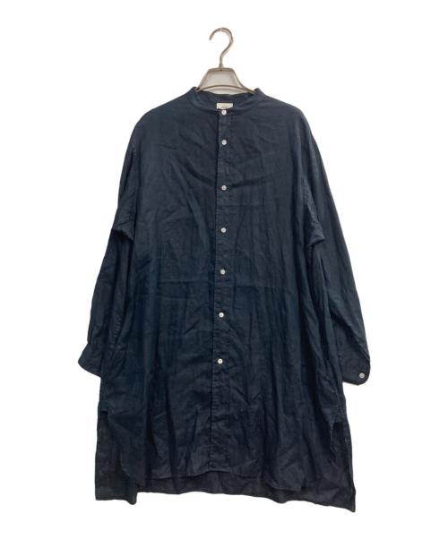 ORCIVAL（オーシバル）ORCIVAL (オーシバル) バンドカラーロングシャツ ネイビー サイズ:表記無し（実寸サイズをご確認ください）の古着・服飾アイテム