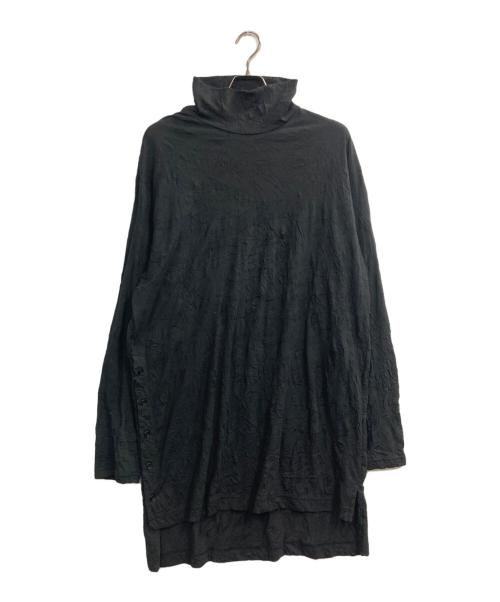 GROUND Y（グラウンドワイ）GROUND Y (グラウンドワイ) CATCH WASHER RIGHT BUTTON-OPENING BIG TURTLENECK ブラック サイズ:3の古着・服飾アイテム