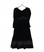 HER LIP TOハーリップトゥ）の古着「Royal Velour Long Dress」｜ブラック