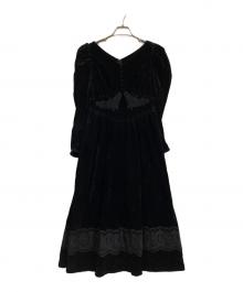 HER LIP TO（ハーリップトゥ）の古着「Royal Velour Long Dress」｜ブラック