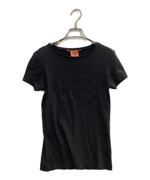 TORY BURCH（トリーバーチ）TORY BURCH (トリーバーチ) ビジューロゴ半袖カットソー ブラック サイズ:sの古着・服飾アイテム