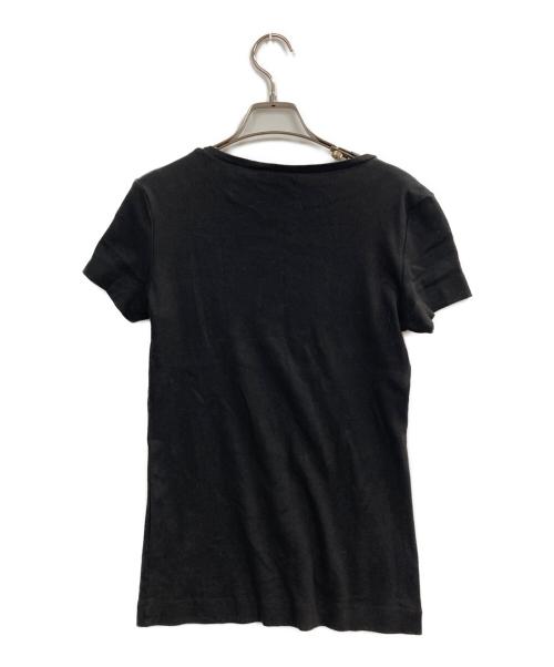 TORY BURCH（トリーバーチ）TORY BURCH (トリーバーチ) ビジューロゴ半袖カットソー ブラック サイズ:sの古着・服飾アイテム