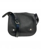 MARGARET HOWELLマーガレットハウエル）の古着「BRIDLE LEATHER SHOLDER BAG」｜ブラック