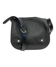 MARGARET HOWELL（マーガレットハウエル）の古着「BRIDLE LEATHER SHOLDER BAG」｜ブラック