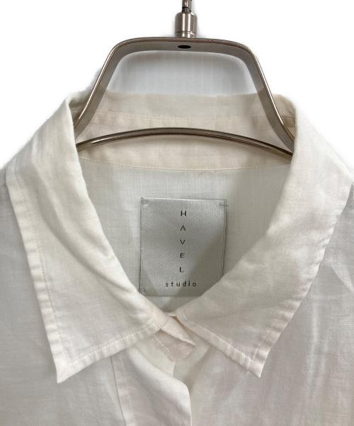 HAVEL studio（ハーヴェル スタジオ）HAVEL studio (ハーヴェル スタジオ) RAMIE SHORT SLEEVE SHIRT ホワイト サイズ:38の古着・服飾アイテム