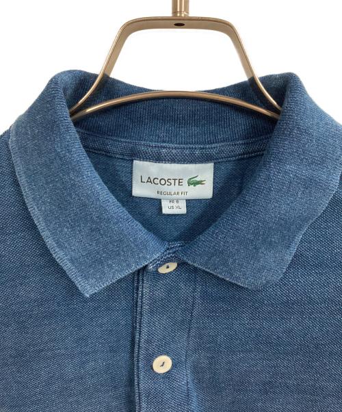 LACOSTE（ラコステ）LACOSTE (ラコステ) リヨセルブレンドミニマルポロシャツ ブルー サイズ:XLの古着・服飾アイテム