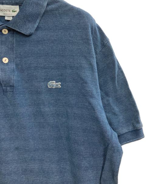 LACOSTE（ラコステ）LACOSTE (ラコステ) リヨセルブレンドミニマルポロシャツ ブルー サイズ:XLの古着・服飾アイテム