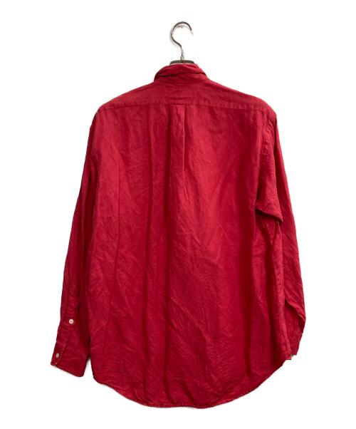RALPH LAUREN（ラルフローレン）RALPH LAUREN (ラルフローレン) BLAKEシルクリネンボタンダウンシャツ レッド サイズ:Mの古着・服飾アイテム
