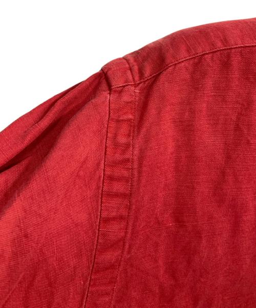 RALPH LAUREN（ラルフローレン）RALPH LAUREN (ラルフローレン) BLAKEシルクリネンボタンダウンシャツ レッド サイズ:Mの古着・服飾アイテム