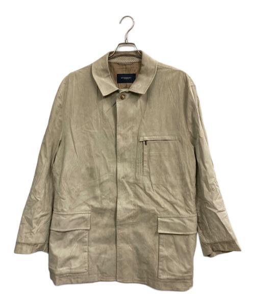 BURBERRY LONDON（バーバリーロンドン）BURBERRY LONDON (バーバリーロンドン) アマレッタレザージャケット ベージュ サイズ:3Lの古着・服飾アイテム
