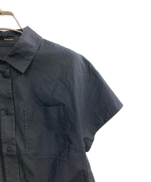PROENZA SCHOULER（プロエンザ スクーラー）PROENZA SCHOULER (プロエンザ スクーラー) 半袖シャツ ネイビーの古着・服飾アイテム