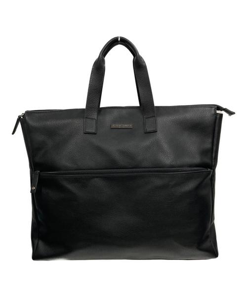 ERMENEGILDO ZEGNA（エルメネジルド・ゼニア）ERMENEGILDO ZEGNA (エルメネジルド・ゼニア) シボ加工PUレザートートバッグ ブラックの古着・服飾アイテム