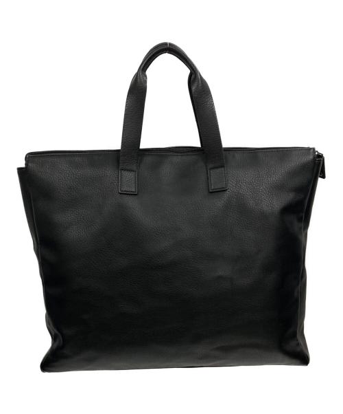 ERMENEGILDO ZEGNA（エルメネジルド・ゼニア）ERMENEGILDO ZEGNA (エルメネジルド・ゼニア) シボ加工PUレザートートバッグ ブラックの古着・服飾アイテム