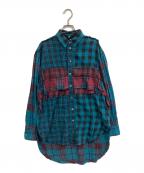 DIESELディーゼル）の古着「C-GARZ-A SHIRT」｜ブルー×レッド