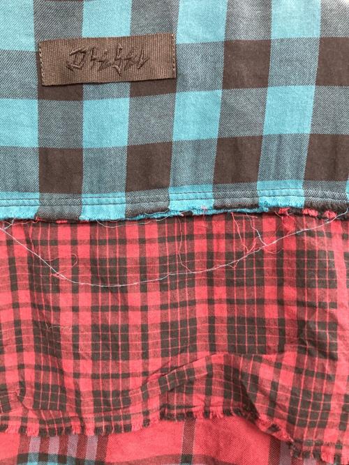 DIESEL（ディーゼル）DIESEL (ディーゼル) C-GARZ-A SHIRT ブルー×レッド サイズ:XSの古着・服飾アイテム