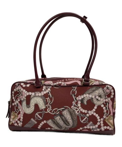 SWASH LONDON（スウォッシュ ロンドン）SWASH LONDON (スウォッシュ ロンドン) ear PAPILLONNER (イアパピヨネ) ロングハンドルボストンバッグ レッドの古着・服飾アイテム