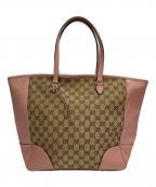 GUCCIグッチ）の古着「GGキャンバス レザートートバッグ」｜ピンク