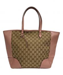 GUCCI（グッチ）の古着「GGキャンバス レザートートバッグ」｜ピンク