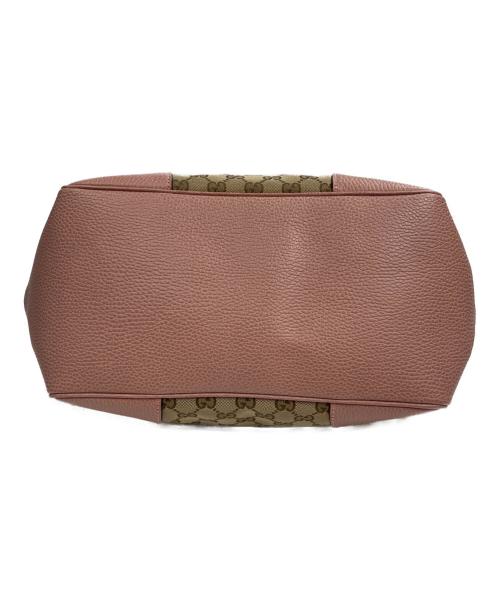 GUCCI（グッチ）GUCCI (グッチ) GGキャンバス レザートートバッグ ピンクの古着・服飾アイテム