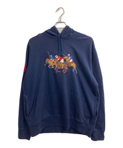 POLO RALPH LAUREN（ポロ・ラルフローレン）POLO RALPH LAUREN (ポロ・ラルフローレン) Triple Pony Fleece Hoodie ネイビー サイズ:Lの古着・服飾アイテム