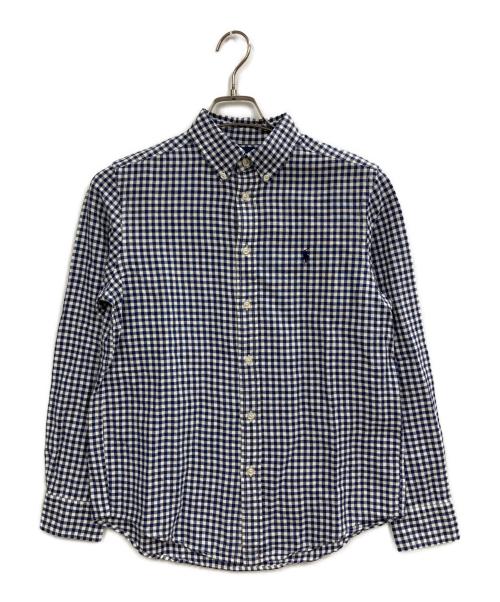 RALPH LAUREN（ラルフローレン）RALPH LAUREN (ラルフローレン) S/SコットンリネンBDシャツ ブルー サイズ:14-16(レディースS相当)の古着・服飾アイテム
