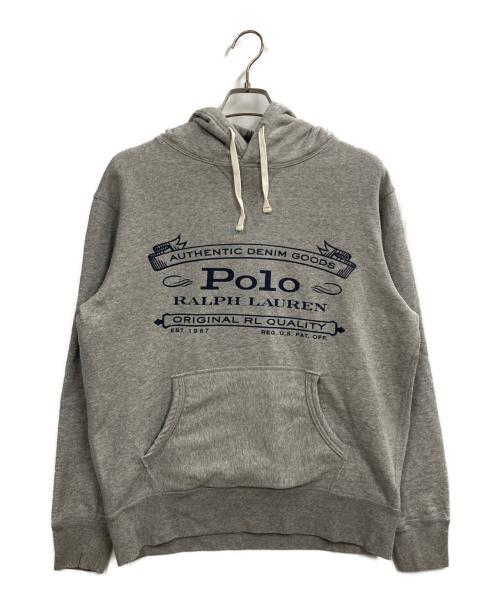 POLO RALPH LAUREN（ポロ・ラルフローレン）POLO RALPH LAUREN (ポロ・ラルフローレン) original rl quality プリントパーカー グレー サイズ:Mの古着・服飾アイテム