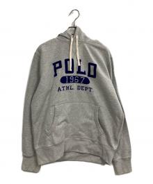 POLO RALPH LAUREN（ポロ・ラルフローレン）の古着「フロッキーロゴパーカー」｜グレー