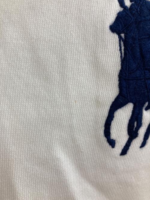POLO RALPH LAUREN（ポロ・ラルフローレン）POLO RALPH LAUREN (ポロ・ラルフローレン) ビックロゴ刺繍パーカー ホワイト サイズ:19-20の古着・服飾アイテム