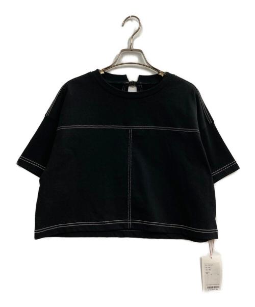 MAISON SPECIAL（メゾンスペシャル）MAISON SPECIAL (メゾンスペシャル) カラーステッチショートTシャツ ブラック サイズ:FREEの古着・服飾アイテム