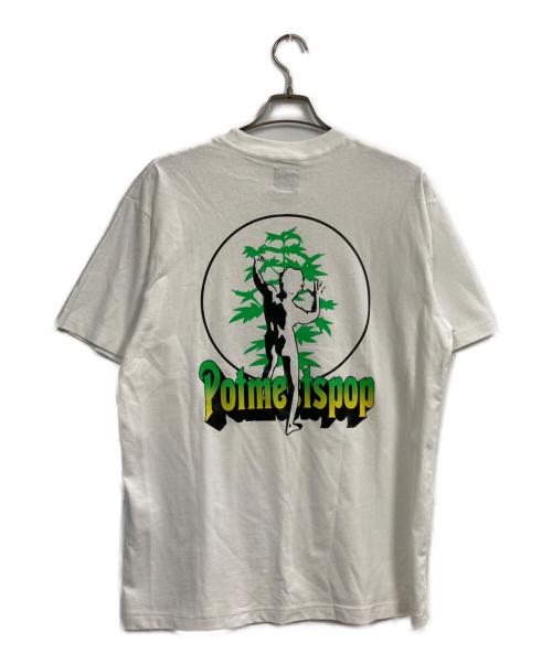 POT MEETSPOP（ポットミーツポップ）POT MEETSPOP (ポットミーツポップ) プリントTシャツ ホワイト サイズ:Lの古着・服飾アイテム