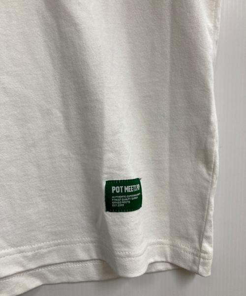 POT MEETSPOP（ポットミーツポップ）POT MEETSPOP (ポットミーツポップ) プリントTシャツ ホワイト サイズ:Lの古着・服飾アイテム