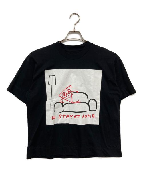 PLAN C（プランシー）PLAN C (プランシー) プリントTシャツ ブラック サイズ:Mの古着・服飾アイテム