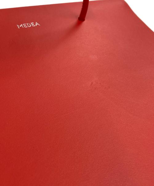 Medea（メデア）MEDEA (メデア) レザースクエアショッパー2WAYバッグ レッドの古着・服飾アイテム