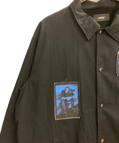 Under（アンダー）Under (アンダー) Ron Herman (ロンハーマン) コットンナイロン スラップオン パッチ コーチジャケット ブラック サイズ:XLの古着・服飾アイテム