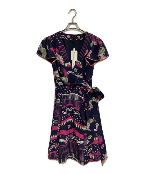 MARC JACOBS（マークジェイコブス）MARC JACOBS (マークジェイコブス) カシュクールワンピース ネイビーの古着・服飾アイテム